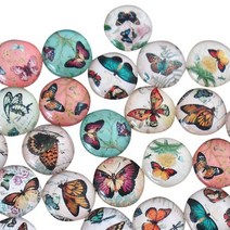 모자이크 재료 취미 공예 50 pcs 유리 타일 라운드 스티커 꽃 나비 패턴 보석 만들기에 대 한, 10MM1