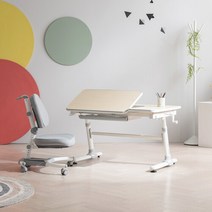 위드그로우 스마트 2.0 높이각도조절 책상+지니의자 Y402S SET, 책상메이플+의자그린+의자커버그린