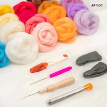 아트조이 DIY 양모펠트 양모 5g 24색+기본색 20g+기본도구 풀세트 (초급구성)