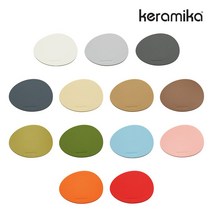 케라미카 실리콘 티코스터 컵받침 (조약돌) 13color, 베이지