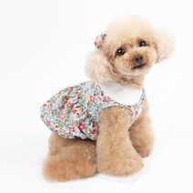 룰루멍 강아지 항아리 호박 원피스 항아리 몸빼 호박치마 나시 꽃 플라워 여름 옷 화동 xs 핑크 노랑 헤어핀세트, 빨강