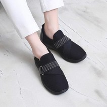 큐빅 밴드 쌈지 발 편한 슬립온 단화
