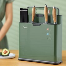 칼도마살균기 수저소독기 메이디 도마 나이프 랙 오브제 킬러 자외선 살균 빨대 도마 수납 스마트 주방 랙, 녹색(건조+살균+선별)