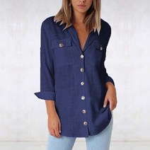 [리더스] 여자 가슴 투포켓 얇은 블라우스 봄남방 셔츠