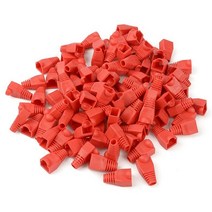 100 Pcs RJ45 자 켓 크리스탈 헤드 플라스틱 보호 커버 이더넷 네트워크 케이블 커넥터 (빨간색), 없이