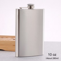 위스키바이알 양주공병 고로쇠물병 위스키 병 힙 플라스크 술꾼 알코올 휴대용 Drinkware 스테인레스, 10 oz, 10oz