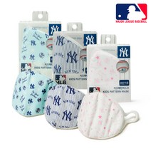 MLB 엠엘비 키즈패턴 마스크 방한대 NY 블루, 1개