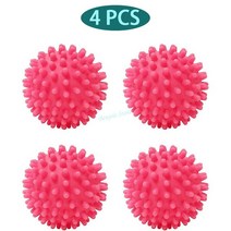 미니건조기 세탁 건조기 공 재사용 가능한 PVC 건조 섬유 유연제 청소 도구 액세서리, [12] Rose Red 4pcs, [12] Rose Red 4pcs