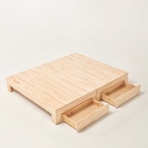 밀라 편백나무 원목 무헤드 평상형 침대프레임 MS SS Q K, 편백무헤드Q(퀸사이즈)+서랍포함