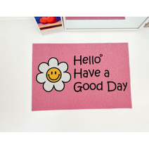 욜리욜로 해피스마일 현관 코일매트, 핑크
