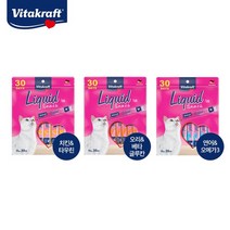 비타크래프트 리퀴드스낵 30P 3종-옵션 /고양이간식/고양이스낵/고양이츄르/고양이비스켓, 연어&오메가3