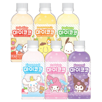 산리오 마이코코 6종 (리치맛 포도맛 파인애플맛 복숭아맛 사과맛 레몬맛), 1세트, 340ml