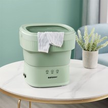 빨래삶는통 배수 바구니 휴대용 세탁기 미니 세탁기 속옷 양말 옷 접이식 소형 세탁기, 초록, 우리를