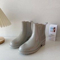 무무씨 여성 키높이 레인부츠 (블랙/그레이)