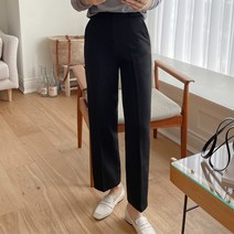 [오버나인] 여성 속밴드 기모 일자 슬랙스