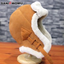 겨울방한모자 리얼 양가죽 모피 일체형 모자 레이브캡 패션 두꺼운 귀마개 바람막이 방한모자