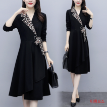 아뗄릭 호피무늬 랩 빅사이즈 정장 긴팔 봄 가을 원피스 티류으스 5471925576