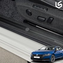 폭스바겐 아테온 도어커버 레이든스토리 자동차 실내 스크래치 방지 순정 보호 인테리어 몰딩 튜닝 용품, 카본 메탈 도어스텝