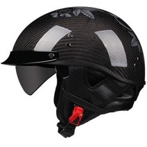 반모헬멧 바이크헬멧 소두핏 클래식 레트로 DOT Carbonfiber 오토바이 독일 Casco 일본식 모토 오픈 하프 페이스 헬기 바이커 파일럿 맨, 73.b19 - M