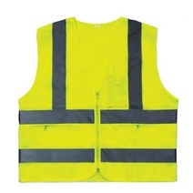 긴급통제 경량원단 지퍼포켓 반사띠 안전조끼 XL 3개입 국토대장정 구조작업용 고휘도