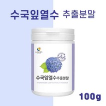 수국잎 열수 수국잎추출 수국농축 분말 수국잎열수 가루 사포닌 안토시아닌 게르마늄 국산 고농축 파우더, 100g(3주) - 하나