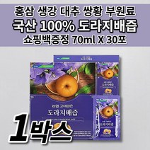 도라지배즙 효능 효과 기관지 목 건강 에좋은 도라지 배 생강 홍삼 쌍화 농축액 진액 액기스 엑기스 액상 차 즙 청 음식 국산 국내산 배도라지즙 건강 효도 선물 세트 70ml 30포, 1개