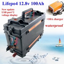 12v 100Ah 딥 사이클 Lifepo4 리튬 철 인산염 배터리 BMS 내장 골프 카트 EV RV 태양 에너지 저장 + 10A 충, 01 12v 100Ah BMS 50A_01 Black