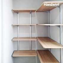 하드웰 시스템 벽선반 4단 높이 120cm 세탁실 벽걸이 원목, 4단 높이120cm(상판:80x35cm), 화이트 상판