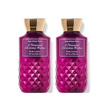Bath and Body Works A Thousand Christmas Wishes 슈퍼 스무드 바디 로션 여성을 위한 선물 세트 8 Oz -2 팩 (A Thousand Christmas Wishes)