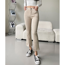 여성용 꾸안꾸 스판 앞트임 부츠컷 팬츠