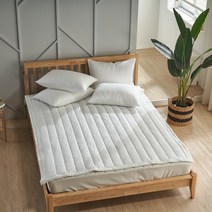 [에르미아] 비겐 뱀부 시어서커 리플소재 여름쿨링 패드 겸 카펫 침대패드 매트리스패드 단품 (S/Q/K), 화이트