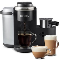 Keurig K-Cafe 1인용 K-Cup 커피 메이커 라떼 메이커 및 카푸치노 메이커 식기세척기 사용 가능 우유 거품기 포함 커피 샷, 니켈