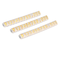 블럭식 조립형 입체숫자 가격표 7mm 투명에금색글씨