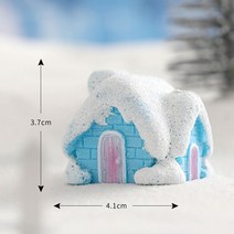 크리스마스 꾸미기 소품 크리스마스 토끼 피규어 장식 미니어처, X125_19번 눈덮힌 파란 집 1P