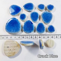 다형 도자기 모자이크 타일 9oz255g 5mm018 인치 두께 Ovoid다각형원형정사각형, Ovoid Crack Blue+9oz255g