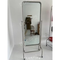 스텐 실버 프레임 이동식 전신 거울 쇼룸 대형 스탠드, 650mm x 1700mm 스퀘어