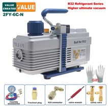 VALUE 가정용 에어컨용 진공 펌프 R321234yf 냉매 12CFM 이중 단계 HVAC 2FY-6C-N, [01] VALUE 2FY-6C-N, [02] 200V EU Plug