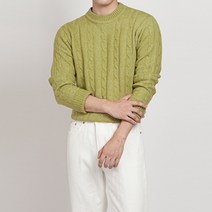 스타일에스 빅사이즈 남녀공용 울캐시 케이블 꽈배기 긴팔 니트 스웨터