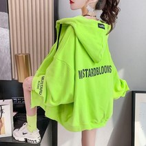 L.ONLINE SHOP여성 후드집업 점퍼 집업자켓 집업 레터링 루즈핏CV37 후드티 후드집업 후드코트 힙합패션