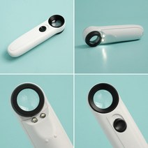 고배율 포켓 돋보기 돗보기 LED 확대경 40배