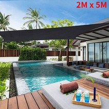 대형타프 그늘막쉐이드 햇빛가림막 옥상천막 shade sail 90 shading rate car pool awning sunshade net 태양 보호소 야외 정원 그늘, 2m x 5m