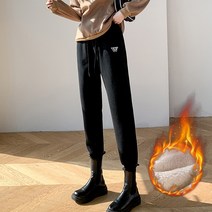 트레이닝바지 그레이 여성 겨울 가을 와이드 루즈핏 어린양 두꺼운 융털 보온 작은 키 조거 츄리닝바지 4051049622