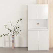 도어형 이케아 주방 수납장 원룸 밥통선반 전자렌지대 상부수납장세트 800, 올화이트