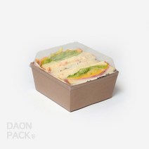[SJ 이중트레이 5호] 일회용 크라프트 트레이 샌드위치 베이커리 포장용기 뚜껑set / 1box 500개