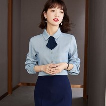 여성 봄가을 럭셔리 보타이 프렌치 정장 블라우스 캐주얼 체크 이너 고퀄리티 셔츠