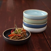 소야도자기 아름 오목찬기 1호 핸드메이드 도자기, 상세설명 참조, 블루, 1개