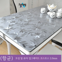 식탁 매트 테이블보 방수 방열 오일 워시드 투명 테이블보, 60*120cm, (항균) 엄마와 유아 업그레이드 코스모스 2.0mm