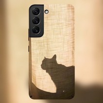 삼성 S23Ultra 케이스 S23+ 고양이그림자 하드케이스 렌즈 안티드롭 note10 초박형 친화적 S21Ultra 루미너스 S9 보호