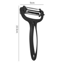 주방 조리기구 채소 야채 썰기 다지기 칼질 야채 과일 필러 다기능 도 회전식 주방 도구 감자 당근 커터 슬라이서 강판 멜론 과일 가제트, 검은색