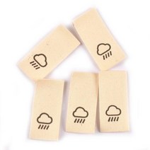50 개/몫 면 짠 베이지 라벨 옷 케어 바느질 액세서리 만화 날씨 패턴 가방 태그 빨 C2440, 03 1